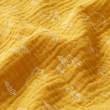 Lade das Bild in den Galerie-Viewer, Halstuch abgerundet mit Druckknopf | personalisiert mit Wunschnamen | Bio-Musselin-Baumwolle