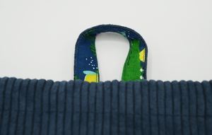 Turnbeutel-Rucksack-Kombo | personalisiert mit Wunschnamen & -motiv | Cord in BLAU