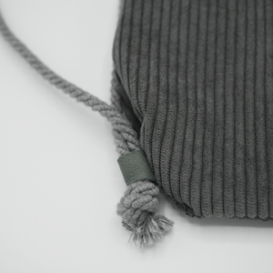Turnbeutel-Rucksack-Kombo | personalisiert mit Wunschnamen & -motiv | Cord in GRAU